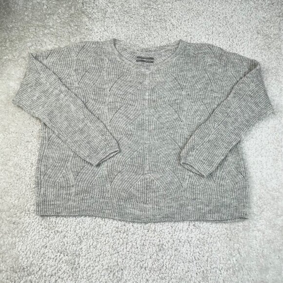 Anthropologie Keely Cable Knit Lightweight Sweater Gray - Picture 2 of 12